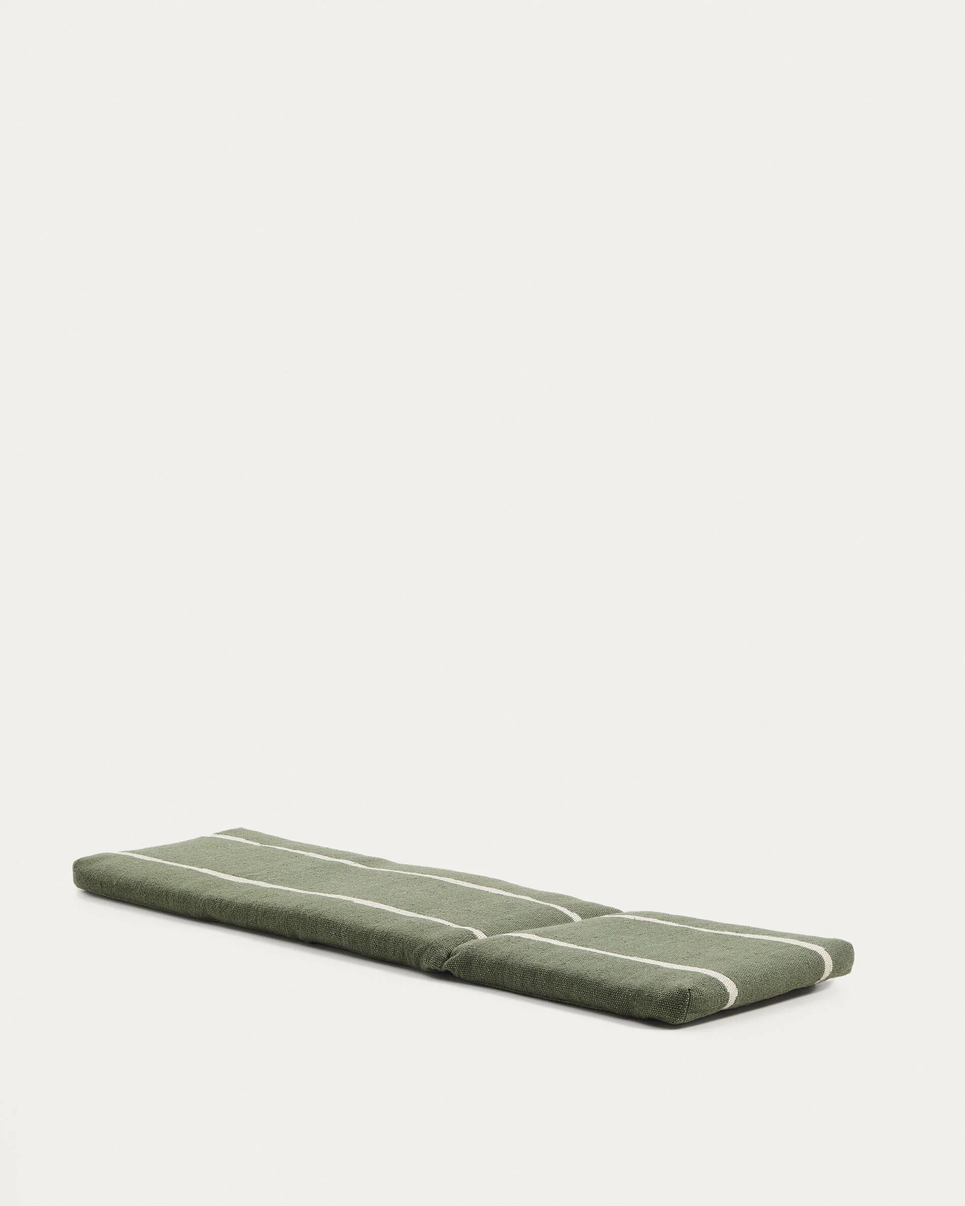 Daila green 100% PET sun lounger cushion with Ikat graphic 50 x 175cm