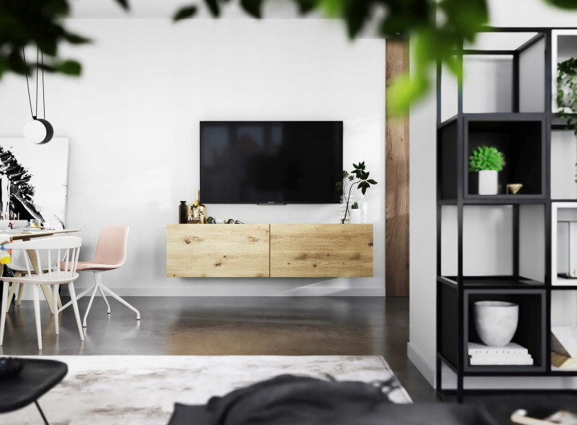 Wisząca szafka RTV 120 cm mała komoda artisan