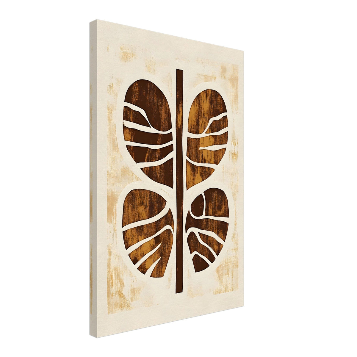 Artfulprints Canvas Boho – Rooted form canvas - 40x60 cm - Bruin