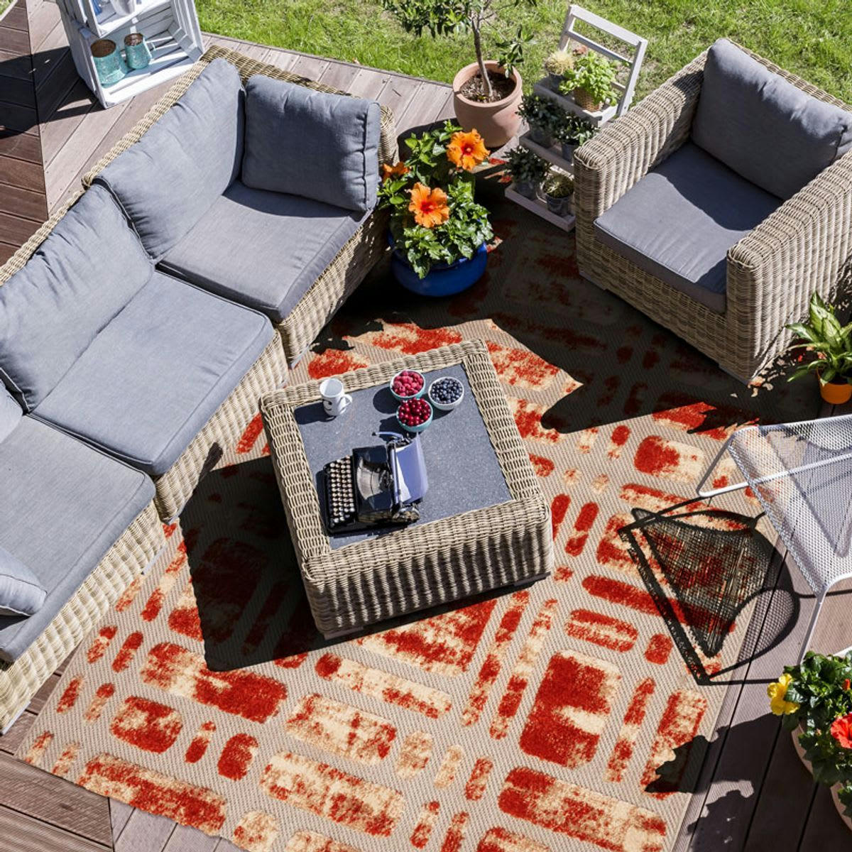 DEHORS-DEDANS - Tapis pour intérieur-extérieur beige et terra 120x170