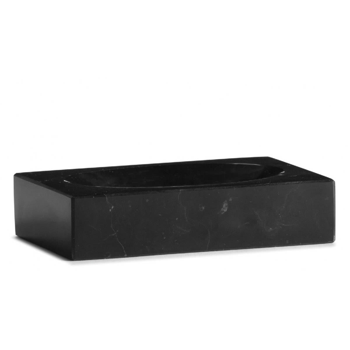 MARBRE - Porte savon rectangulaire en marbre noir