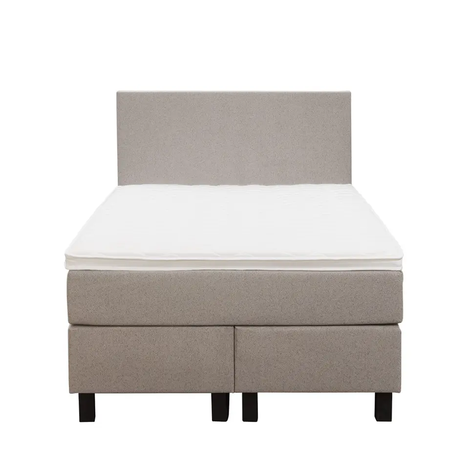 Boxspring Liv egaal - beige - 120x200 cm - vierkante poot