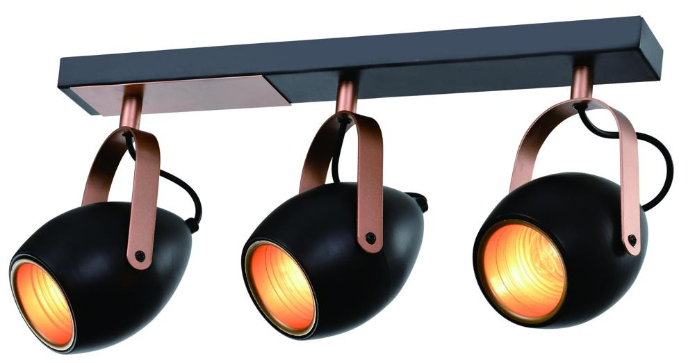 Lampa sufitowa czarno-miedziana ANICA 3xE14x40W wym: 25x46x13 cm Candellux