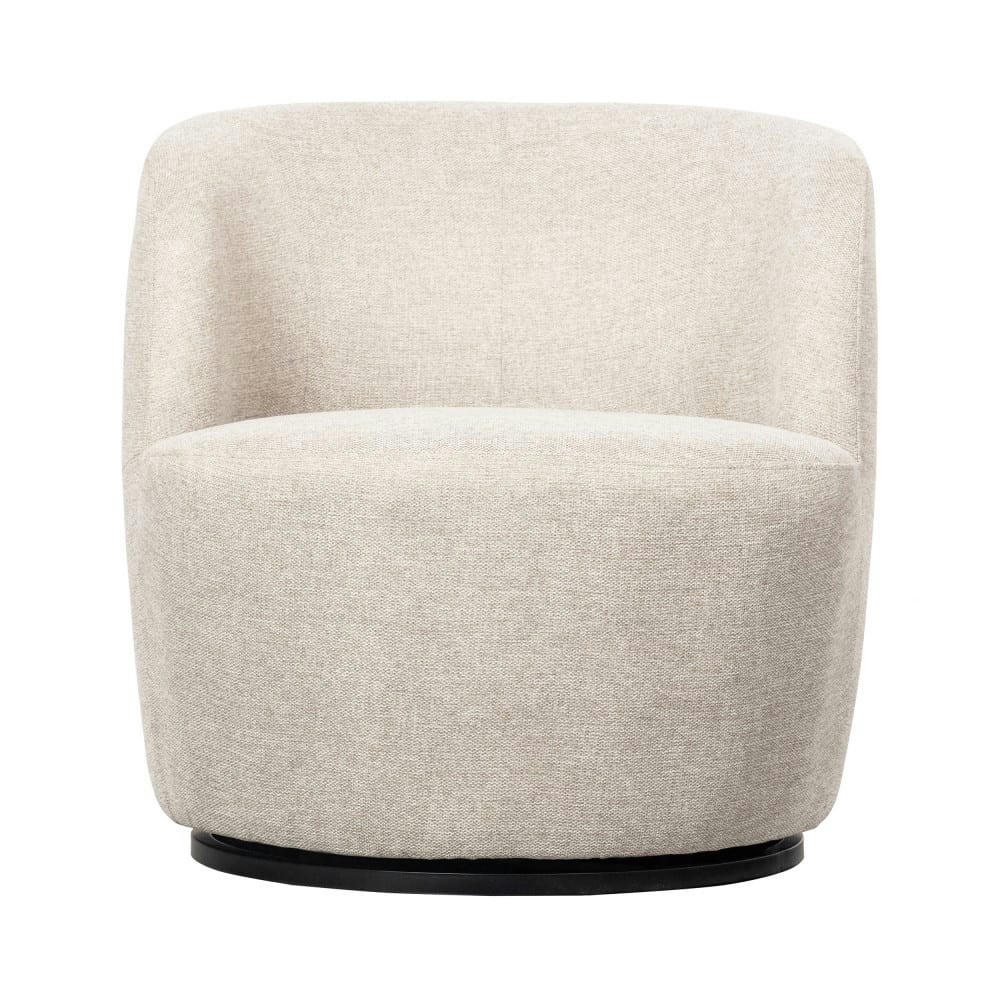 SERRA - Fauteuil pivotant design en tissu ecru