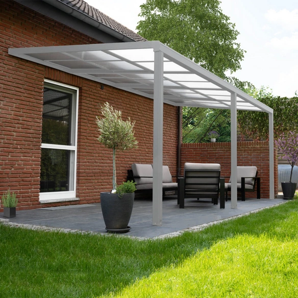 Terrassenüberdachung »SOLIS DELUXE«, 579x295x233 / 272 cm, Weiß
