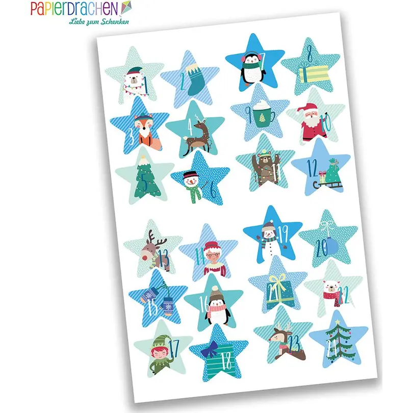 Sticker Adventskalender Zahlenaufkleber 39 - Stern