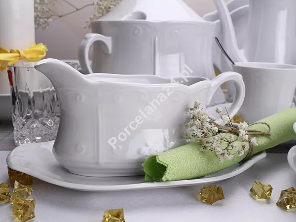 Serwis obiadowy na 12 osób (44 el) Chodzież - Kamelia C000 Biała BW