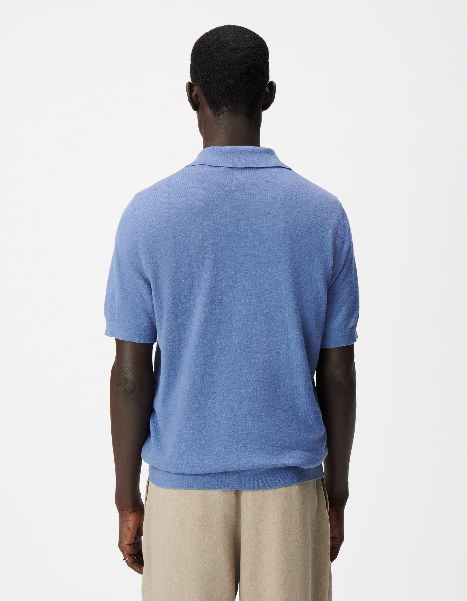 Polo manches courtes vert maille flammée Homme