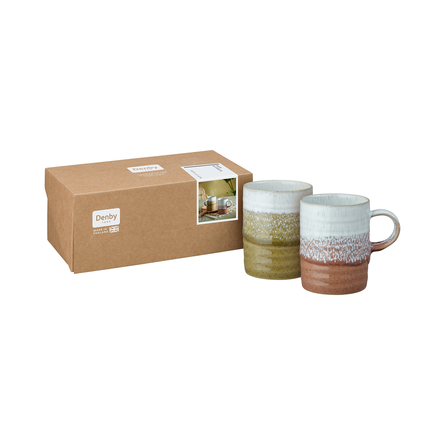 Kiln Accents Ridged Mugs (Ochre & Rust) - Set Of 2