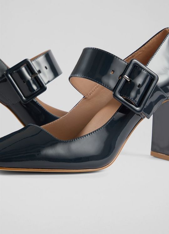 Phoebe Navy Patent Mary Jane Courts
