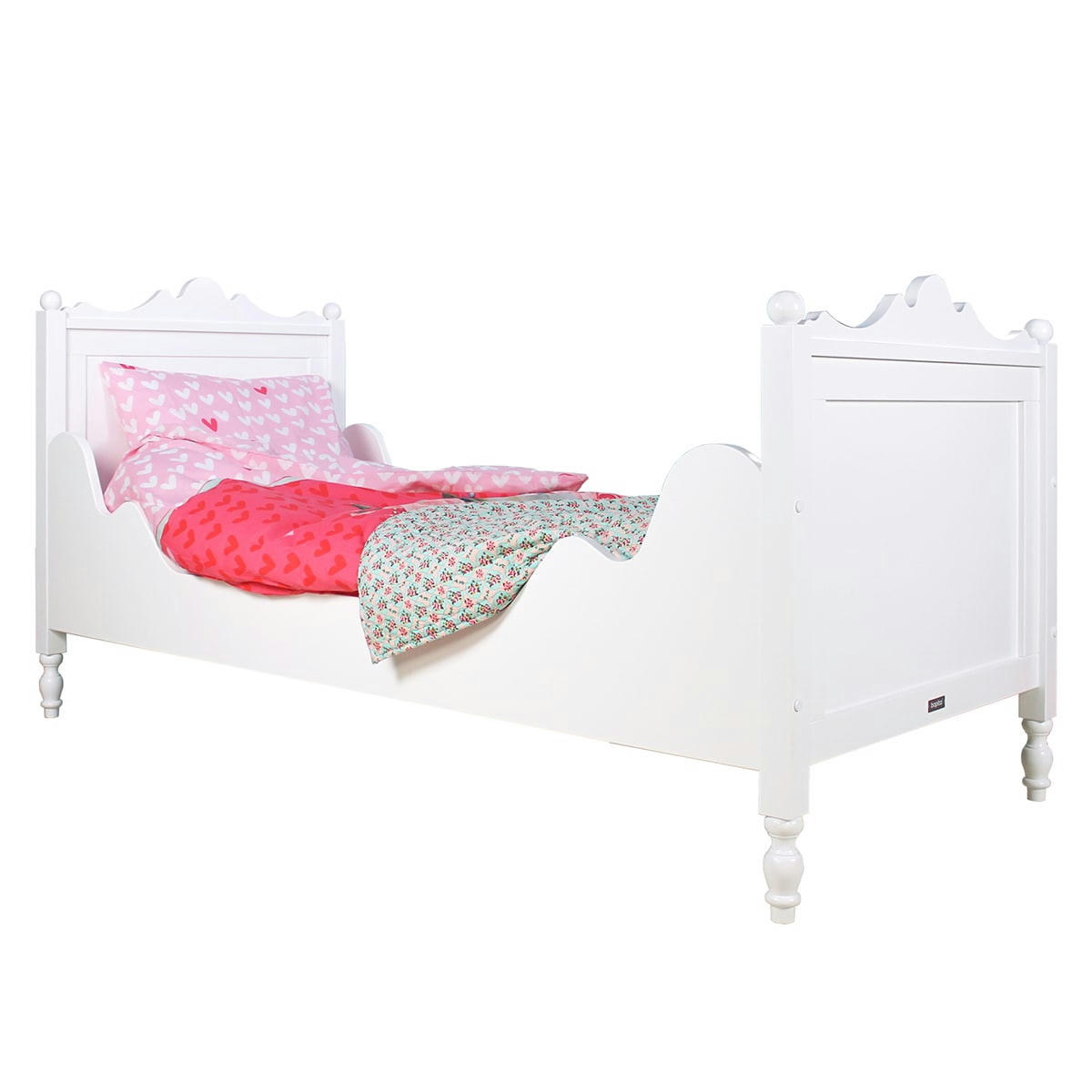 BELLE - Lit 90x200 sommier inclus blanc