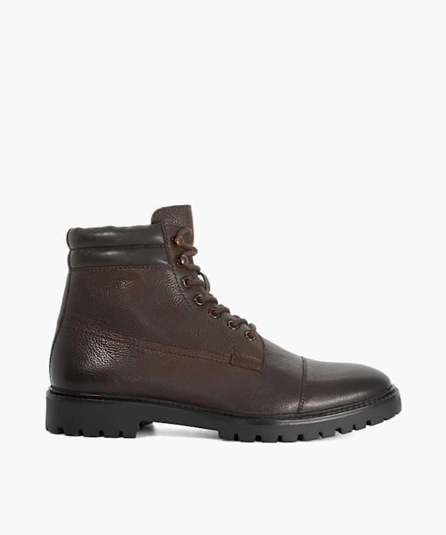 Sawyeer Dark Brown - Leather Lace-Up Boots