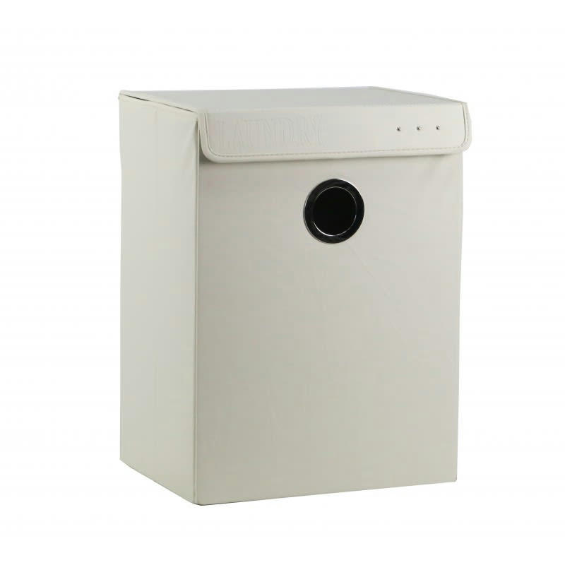 BASKET - Panier pliant rectangulaire en pu blanc