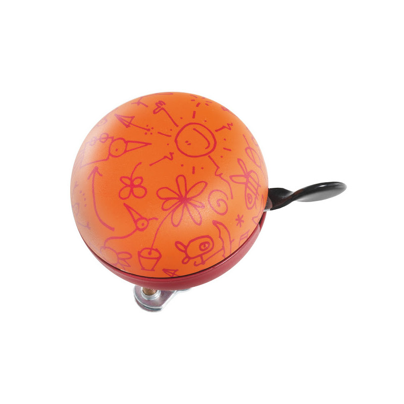 Sonnette pour vélo en acier Graffiti orange