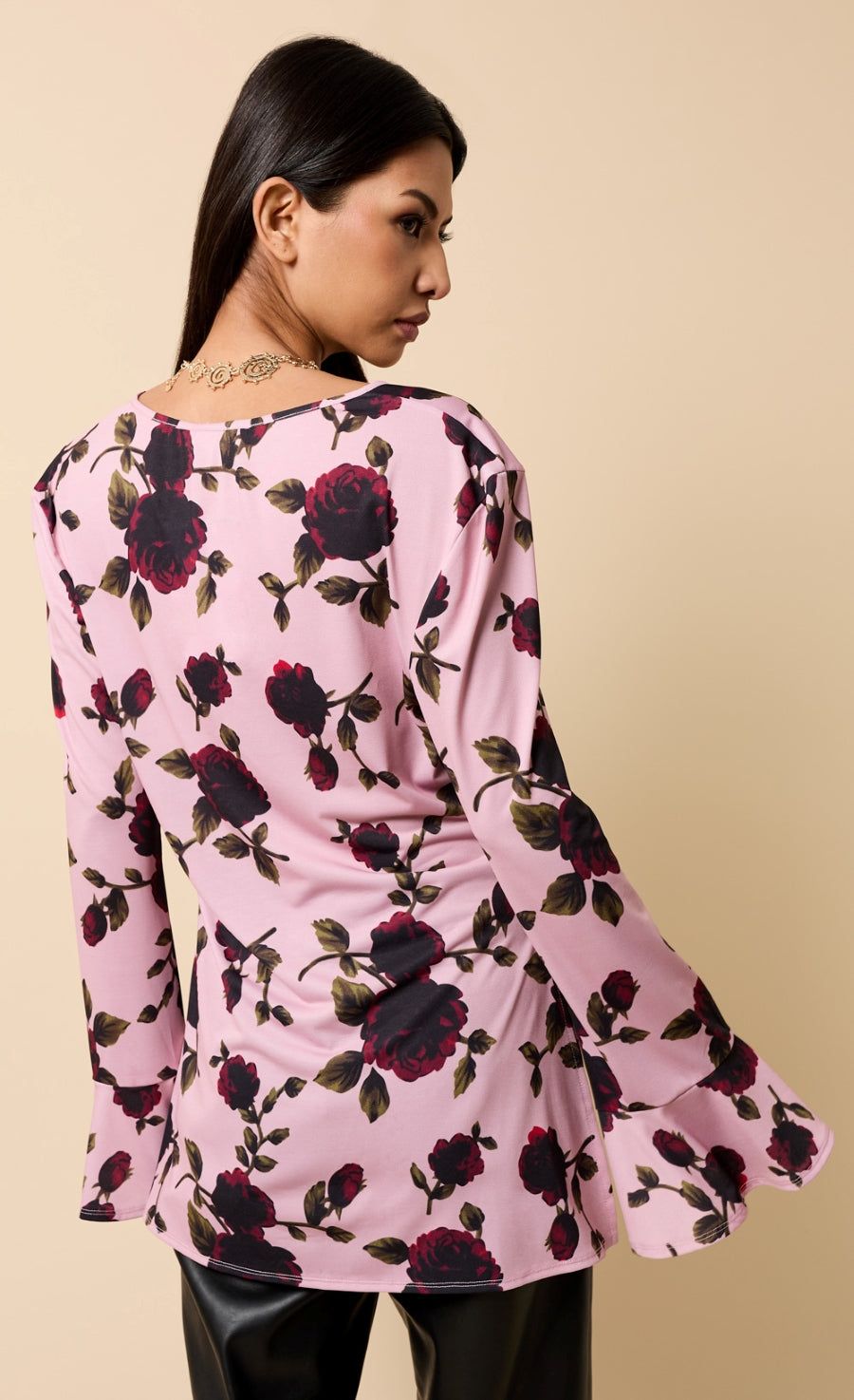 Little Mistress Multi Floral Print Tie Detail Top