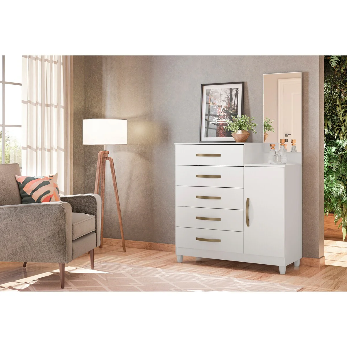 Chest Lisboa With Mirror & Legs