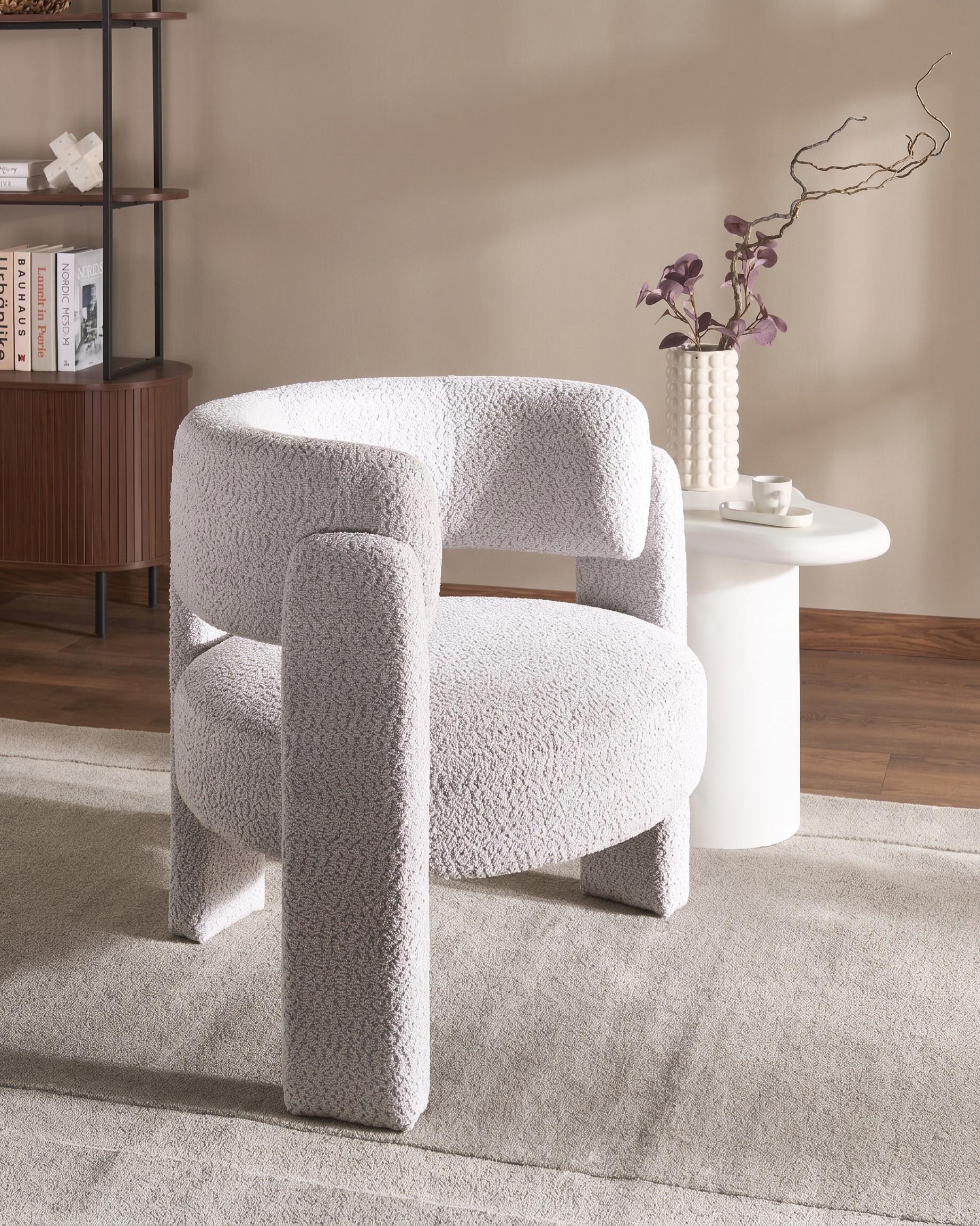 Armchair BUREA Chenille Light Grey