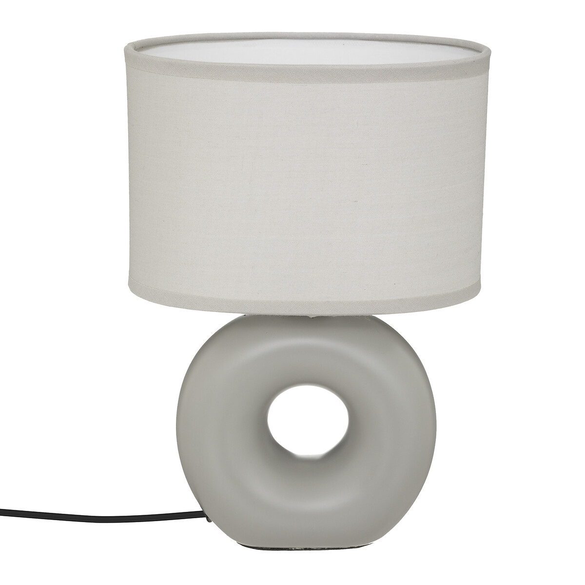 Lampe gr&egrave;s "Baru", gr&egrave;s Gris souris, H.26 cm