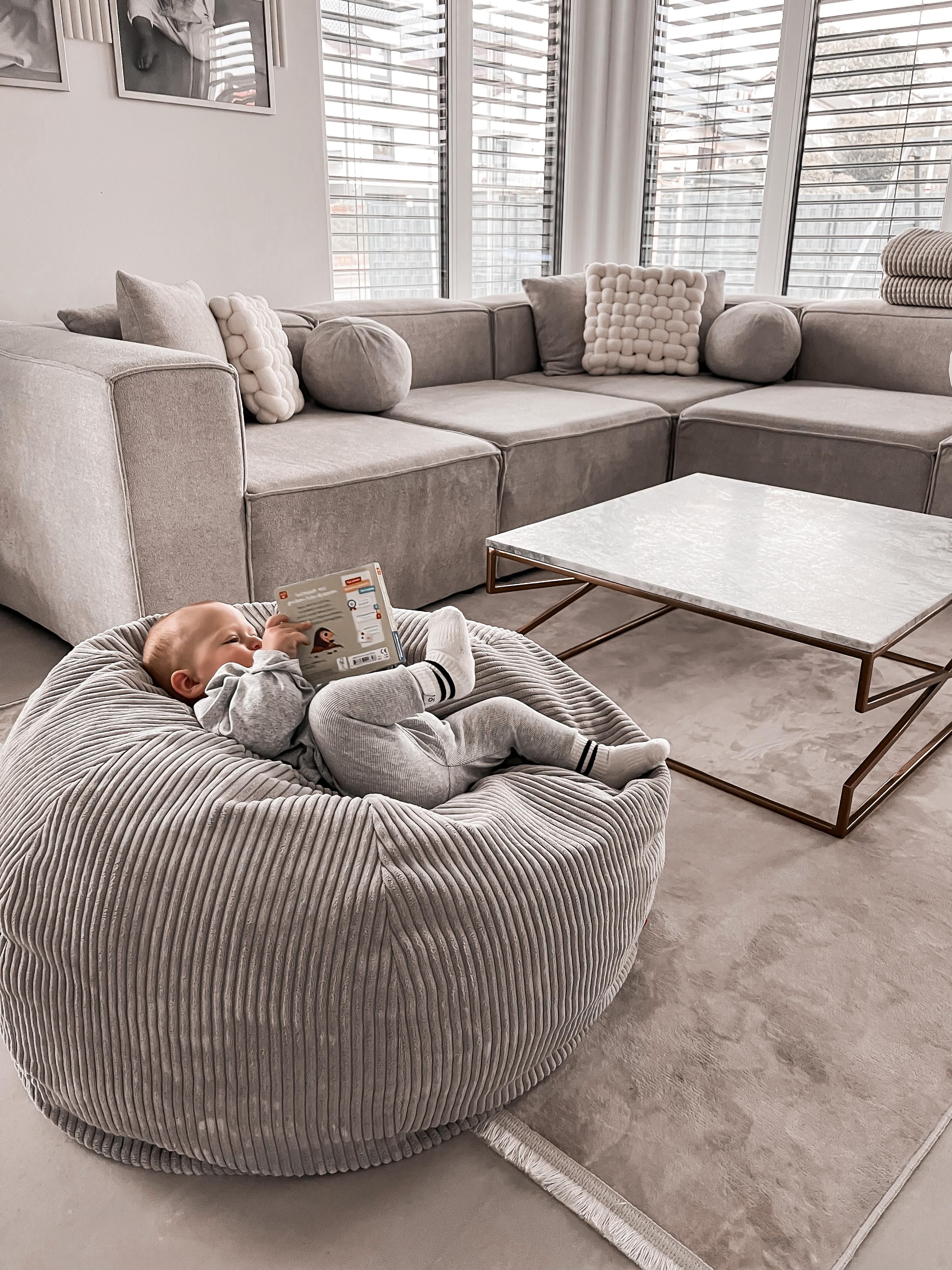 Handgefertigter Kinder-Sitzsack Flora aus Cord