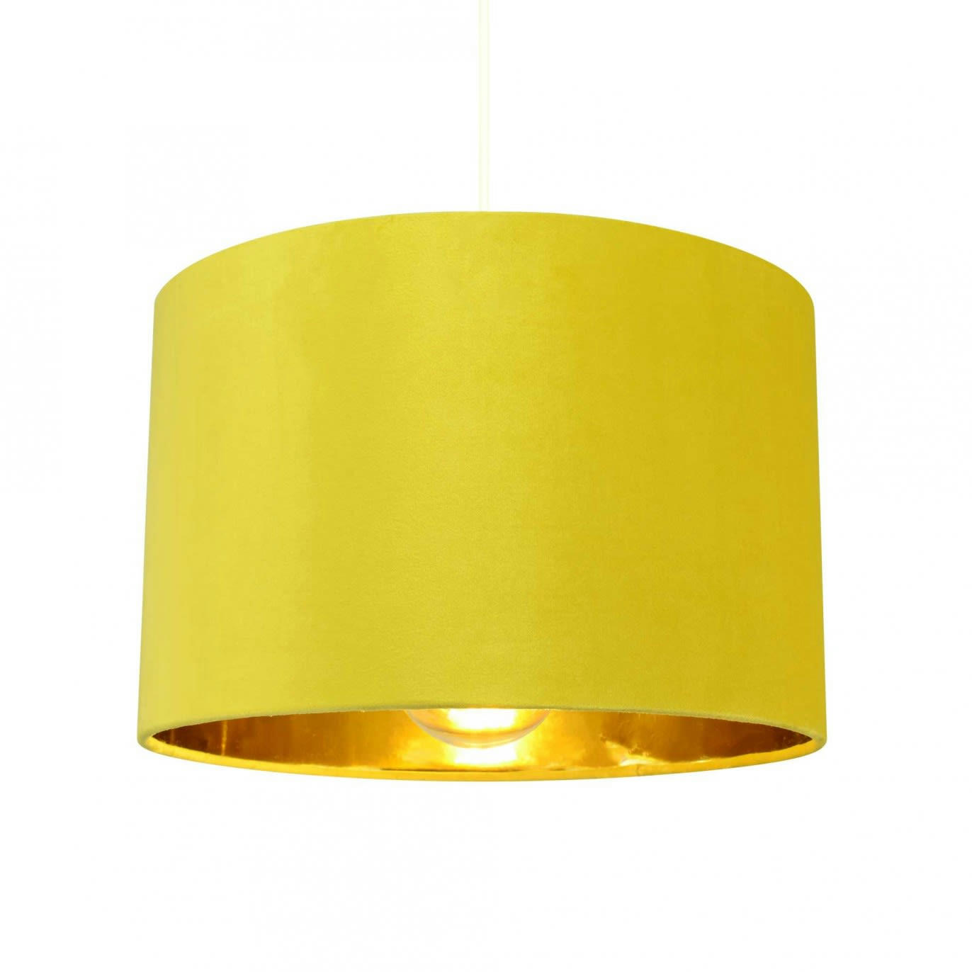 VELOURS - Suspension en tissu velours jaune