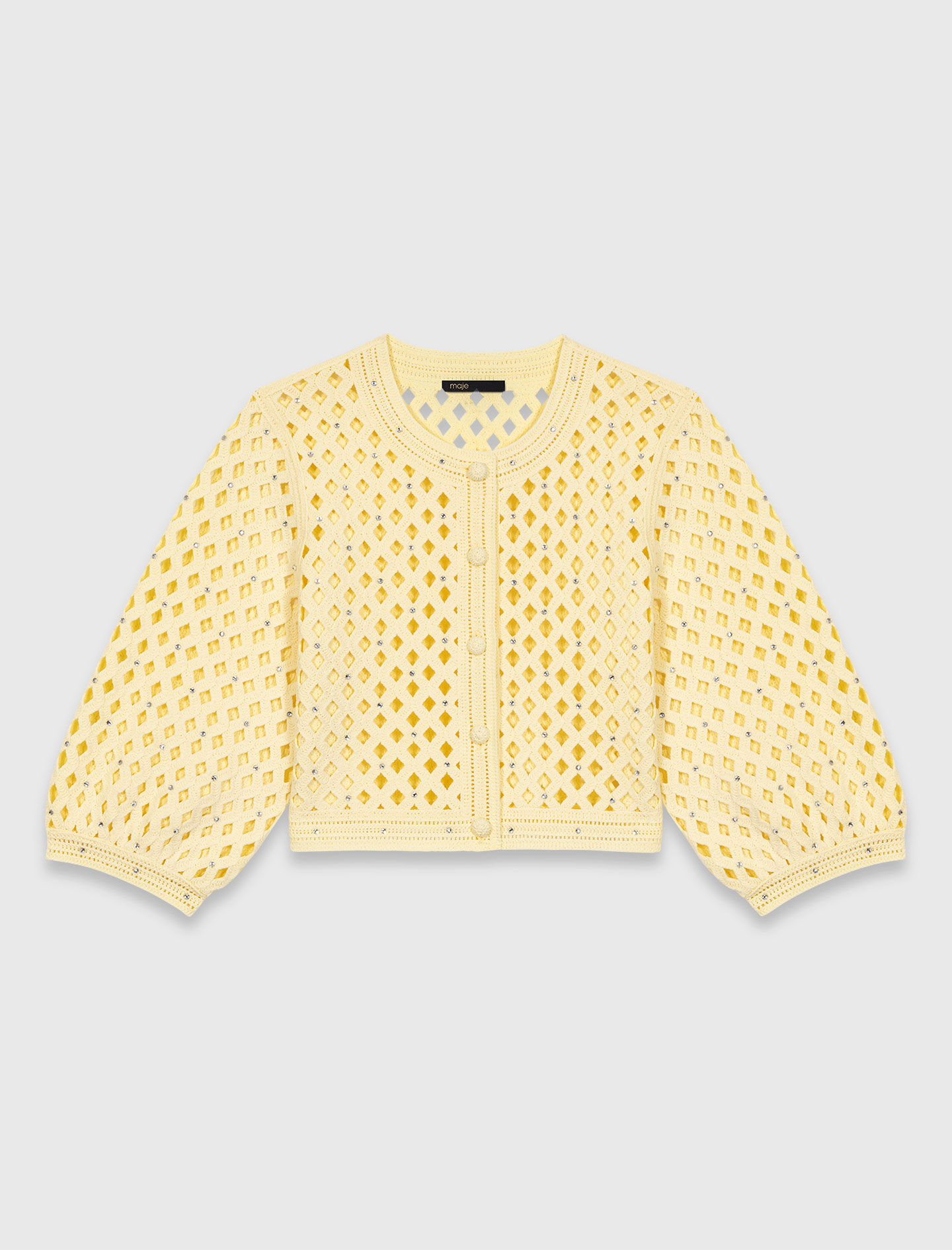 Cardigan en crochet strassé