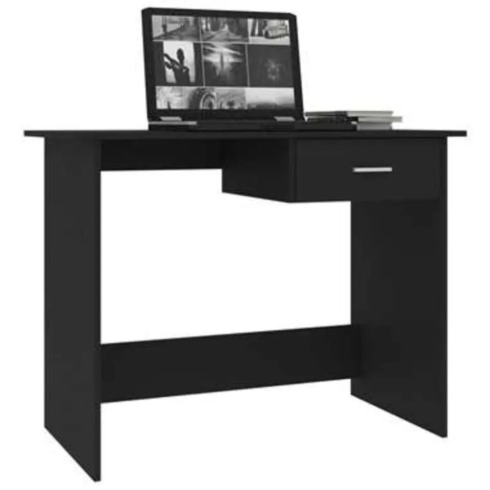 VIDAXL Bureau 100x50x76 cm spaanplaat zwart