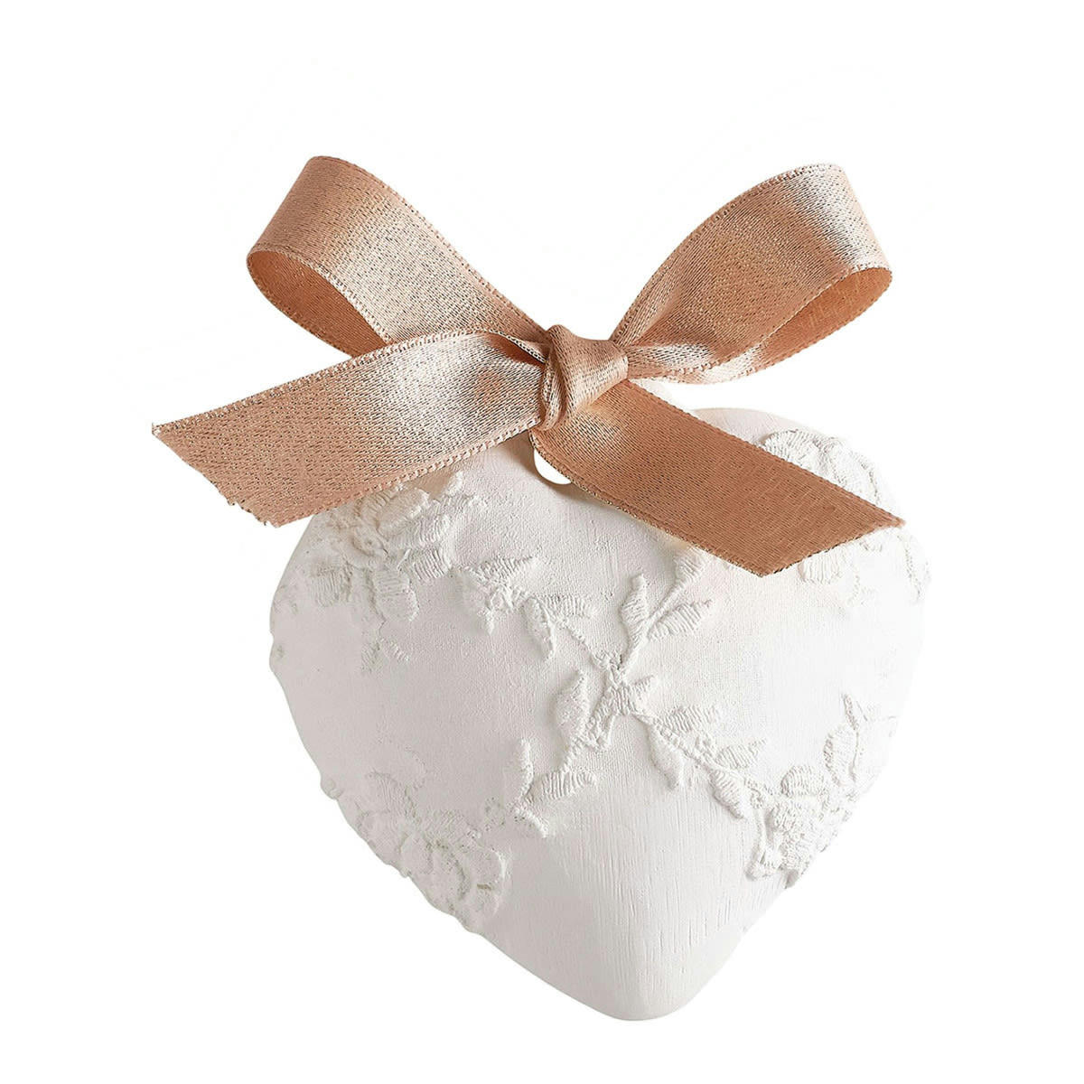 - Cœur brodé en plâtre parfum Rose Élixir