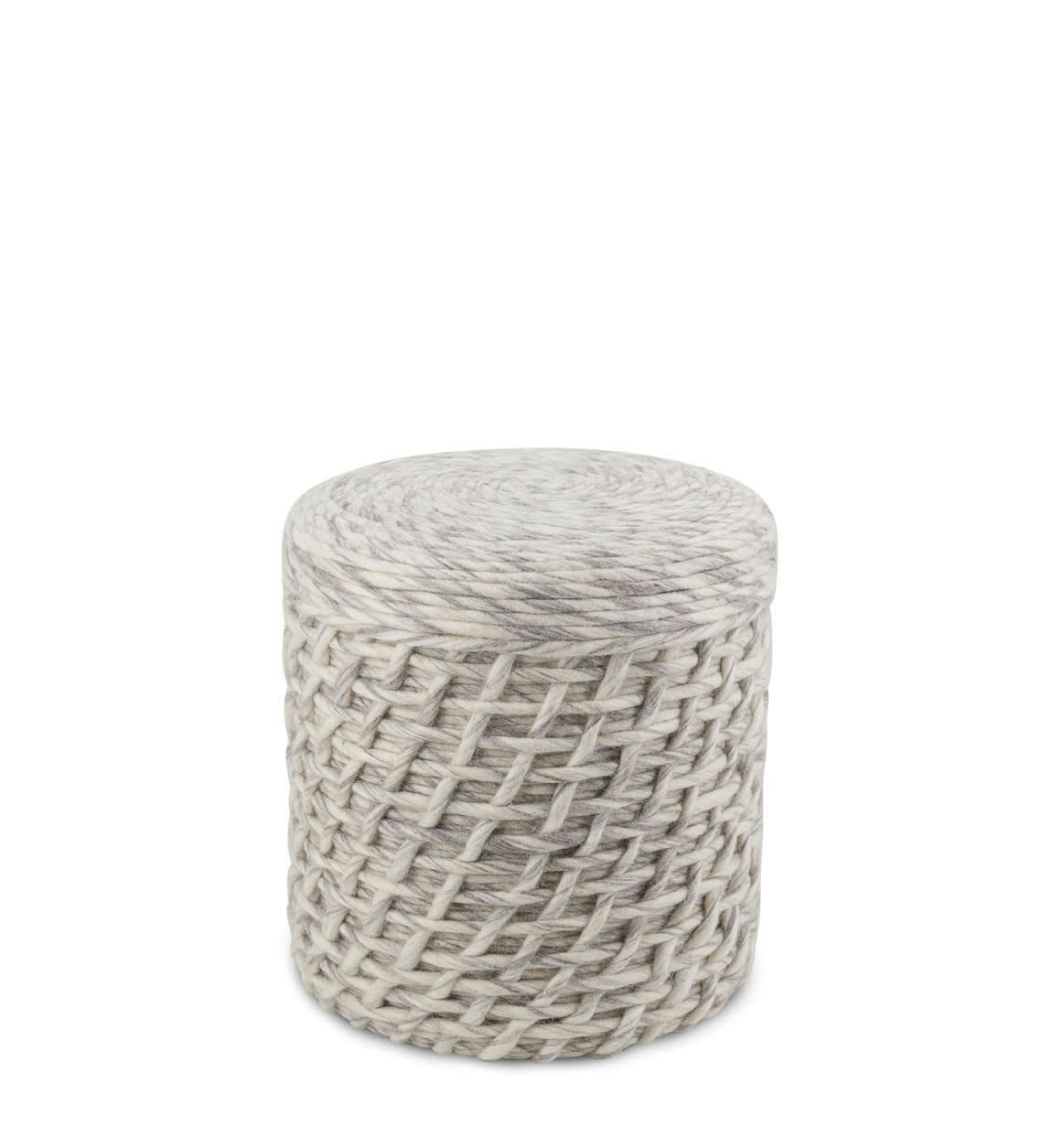 - Pouf en jute gris blanchi