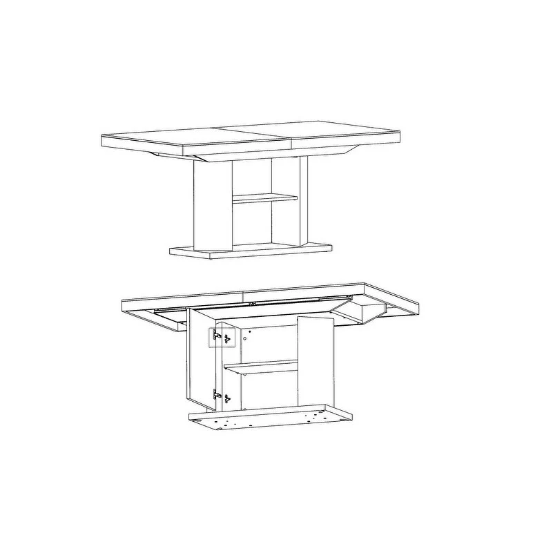 MIAGO Extendable Dining Table with storage