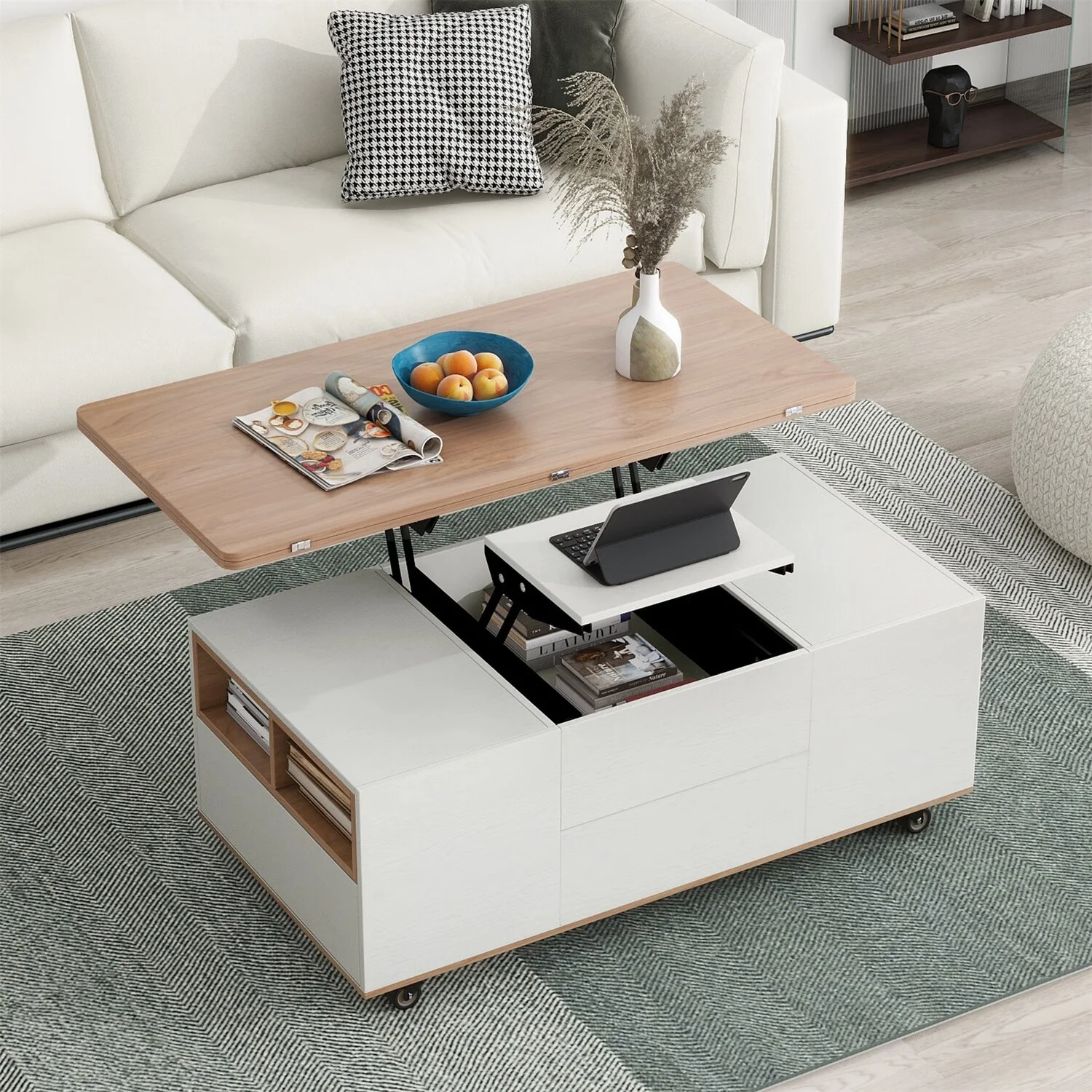 Merax Modern Lift Top Coffee Table Multifunctional Table