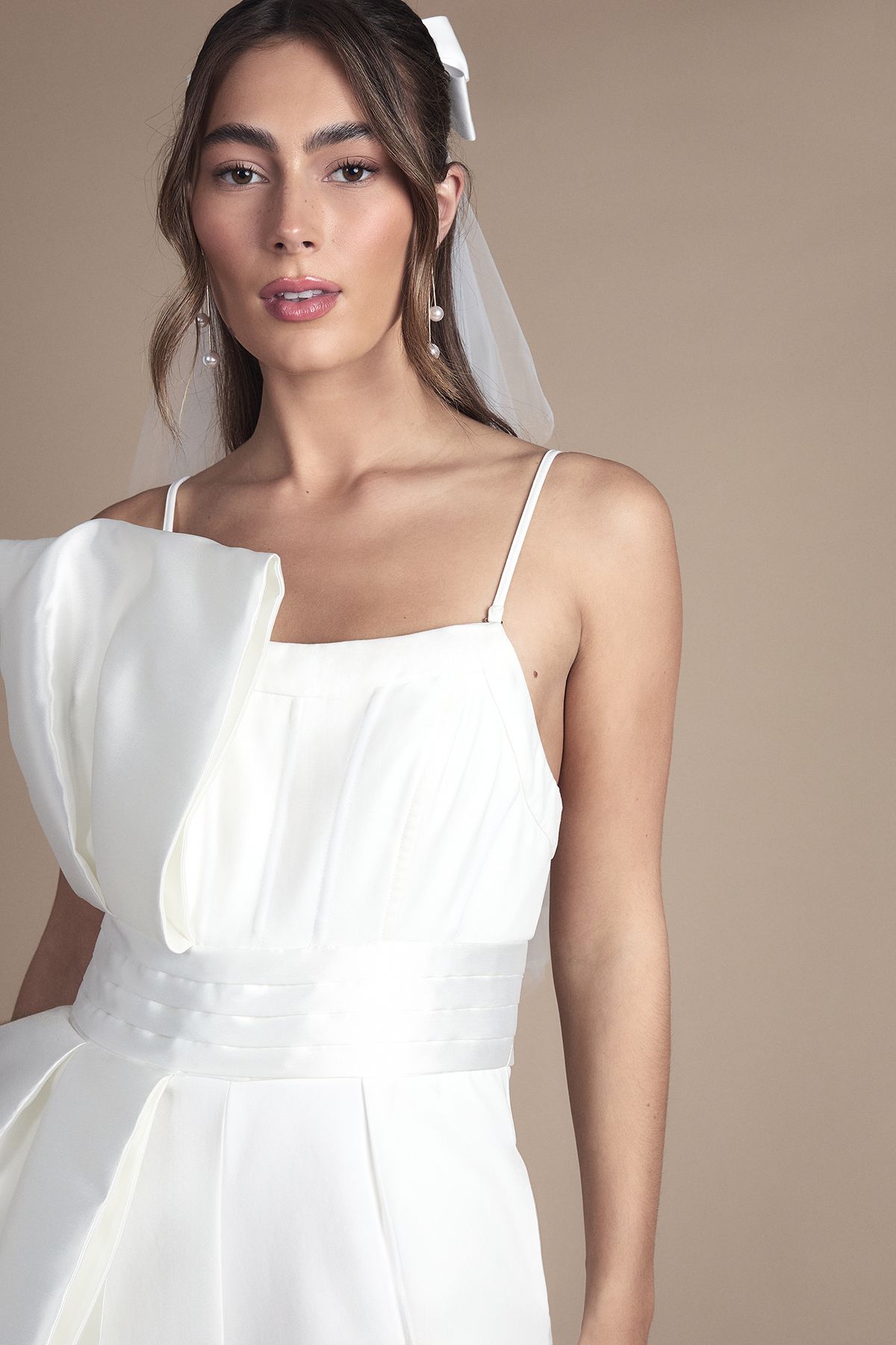 Coast Strapless Bow Detail Wide Leg Bridal Jumpsuit