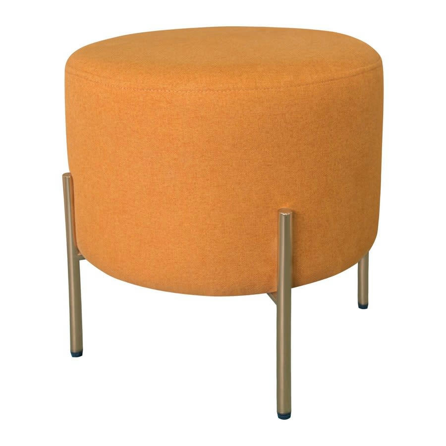 KATE - Pouf design rond avec pieds plaqués or