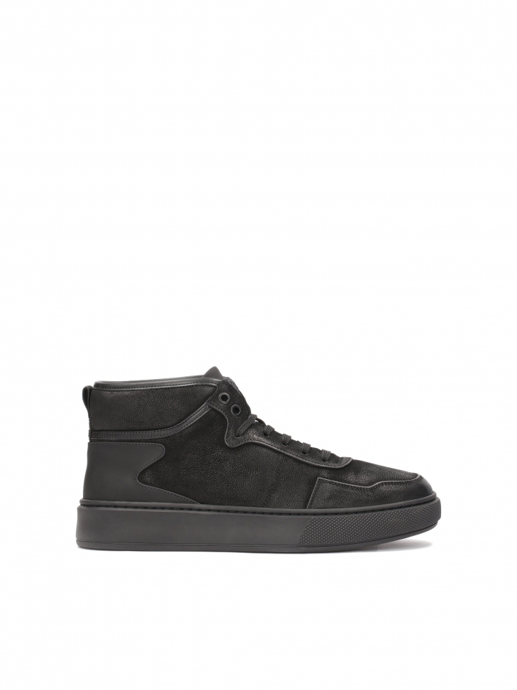 Men's leather sneakers with ankle-length upper