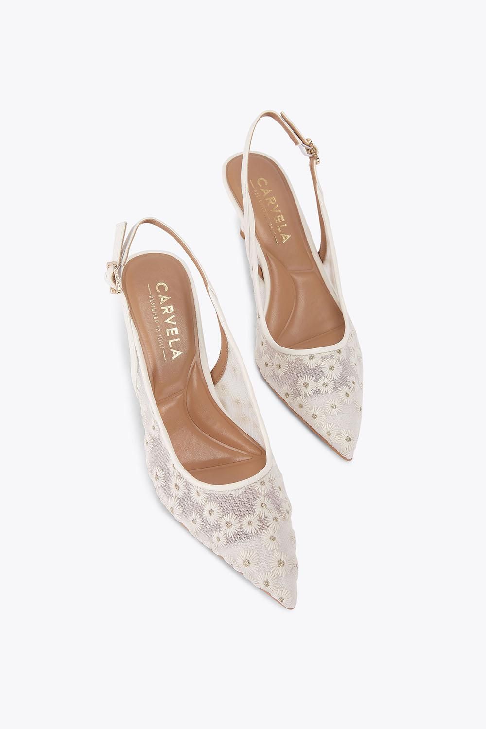 Carvela Positano Sling Low' Fabric Heels