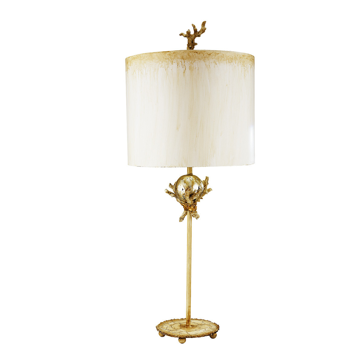 Lampa stołowa z abażurem kremowa Trellis 1xE27x60W wys:79,4cm Flambeau
