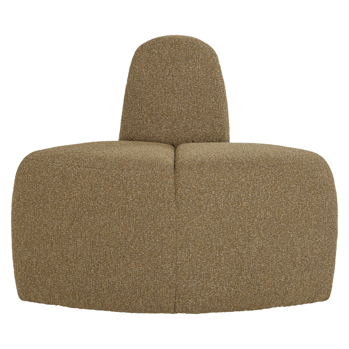 WOOOD eetbank hoek rond rugleuning Mojo - Bouclé - Geelbruin mel - 83x100x74