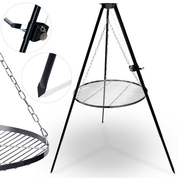 Palenisko ogrodowe na ognisko grill 80cm ruszt stalowy trójnóg Berdsen