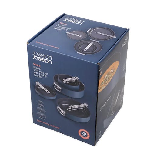 Joseph Joseph Space Folding Handle Non-stick 6 Piece Cookware Set | Suits Induction