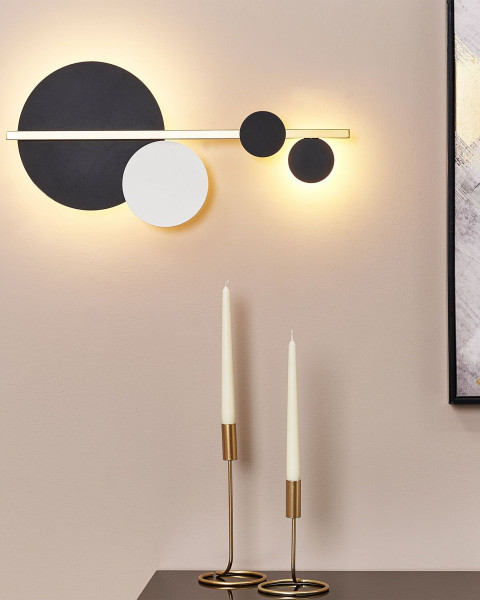Lampa ścienna LED dekoracyjna czarno-złota