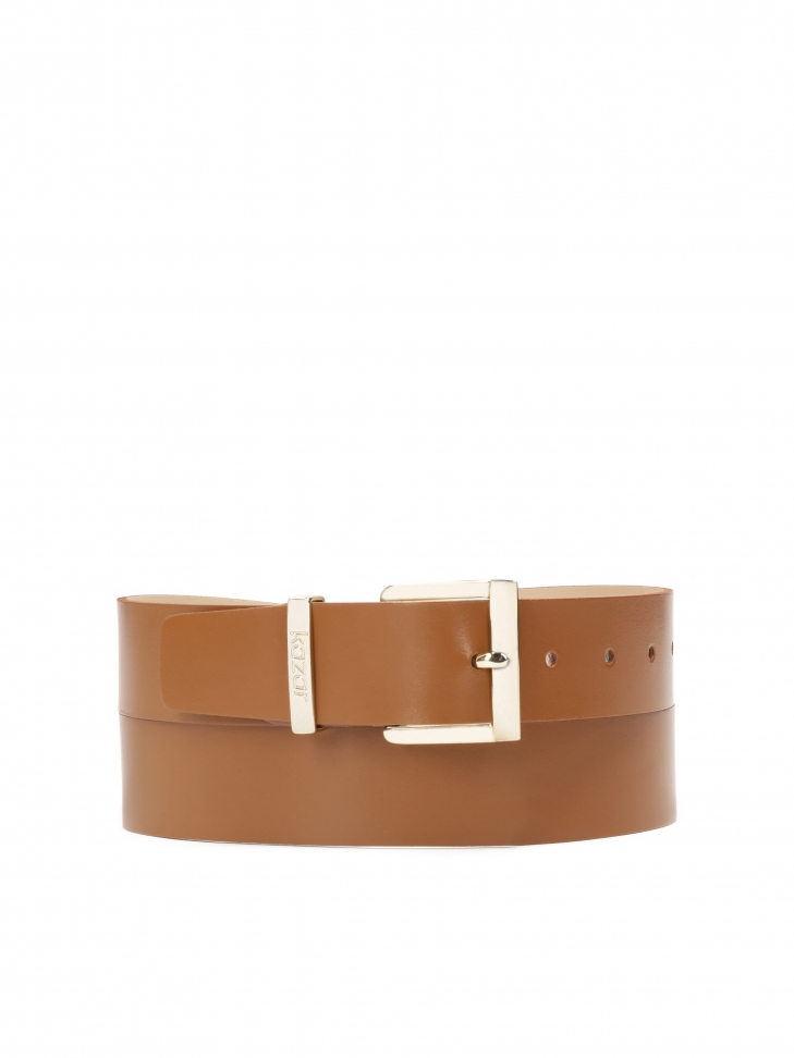 Brown belt with square buckle