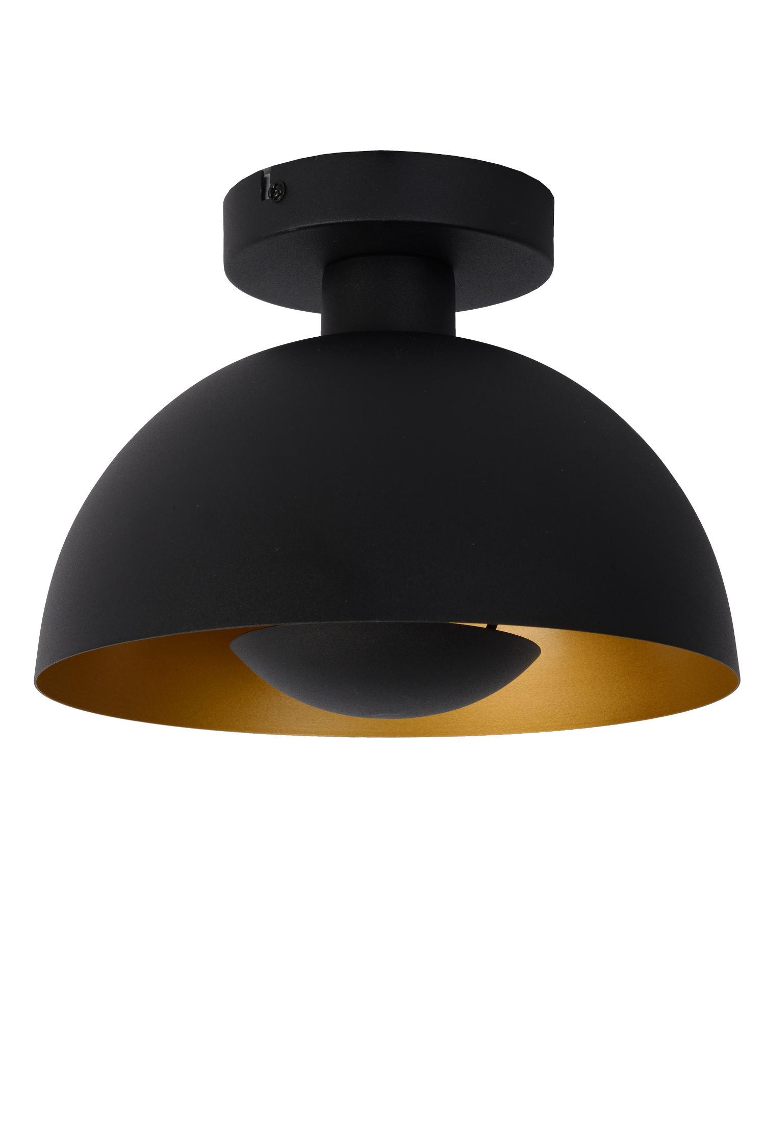 Lampa sufitowa czarno-złota SIEMON 1xE27x40W wym: 19x25x25 cm Lucide