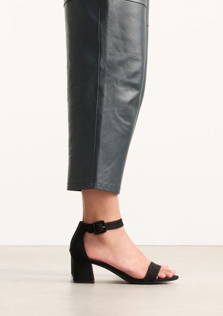 Zwarte suède sandalen met blokhak