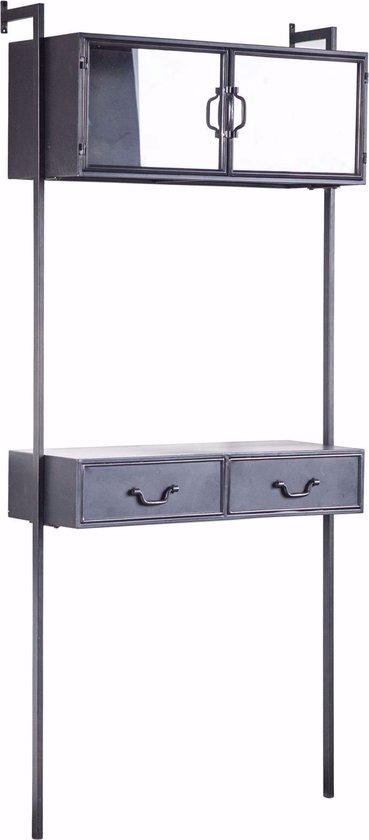 FurniLux Ventana Wandkast 183 cm Grijs Ijzer