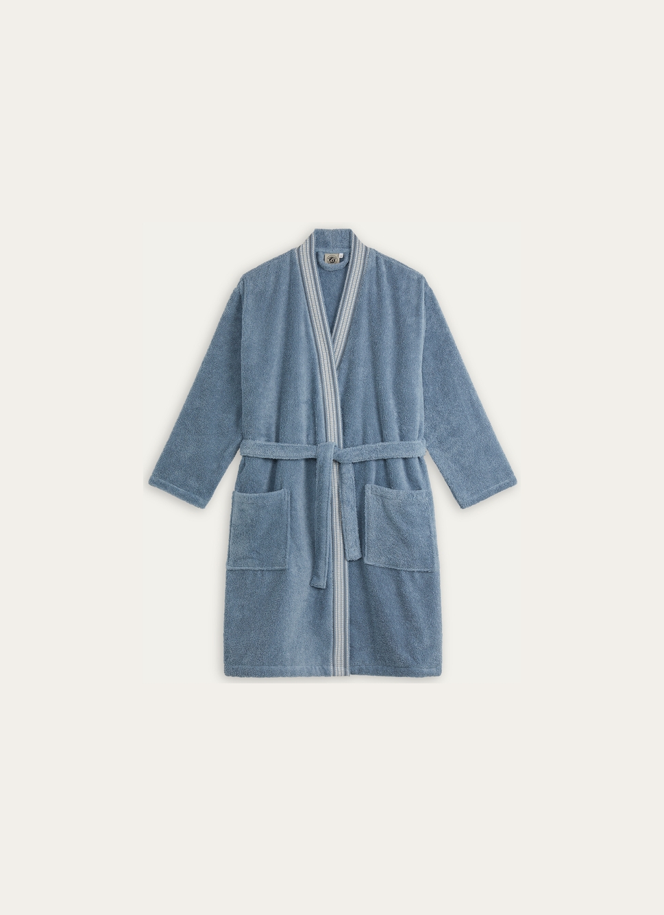 KIMONO AVEC LITEAU RAYÉ BLEU