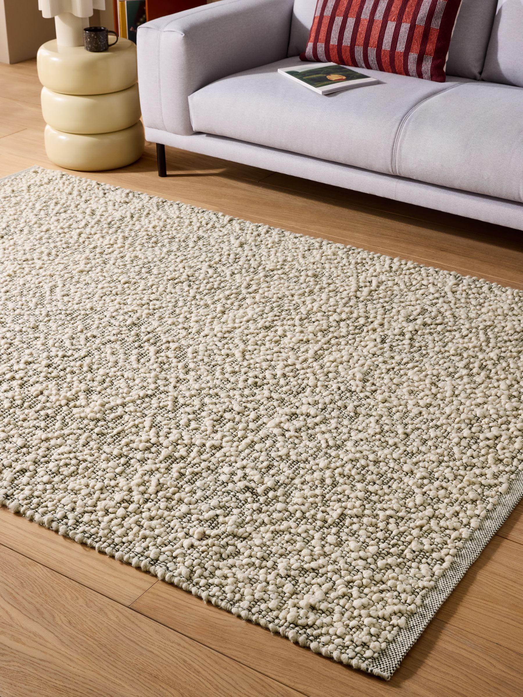 Claude Boucle Wool Rug in Grey