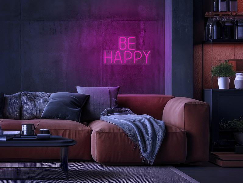Kinkiet neonowy Be Happy LED różowy