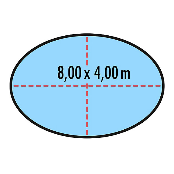 Bâche pour piscine 8,80 x 4,80 m ovale x