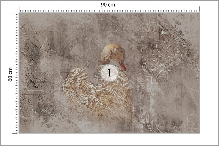 Fototapeta Abstrakcyjny Łabędź Vintage 90x60cm