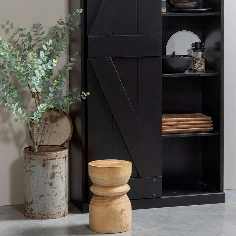 BIKKEL - Tabouret en bois beige