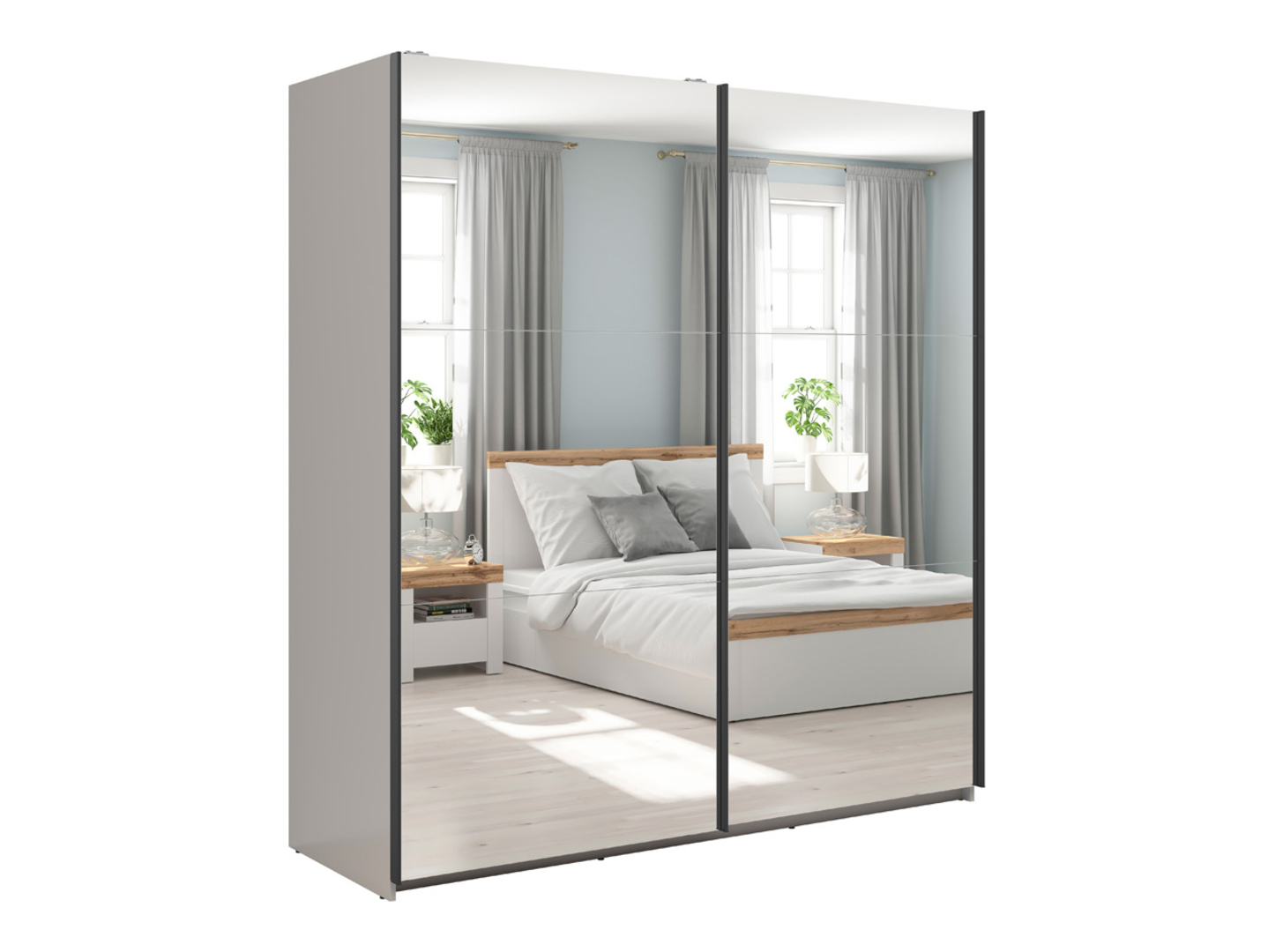 Szafa przesuwna Tetrix 183 cm z lustrem kaszmir